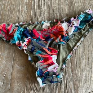 Ruched Back Ruffle Bikini Bottoms